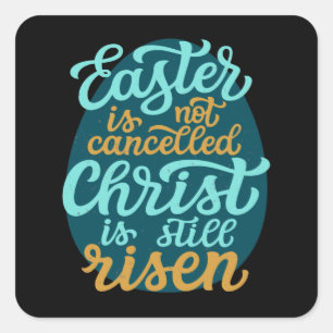 Easter Jesus Christian Saying Square Sticker