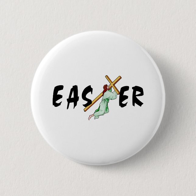 Easter Jesus Cross 6 Cm Round Badge (Front)