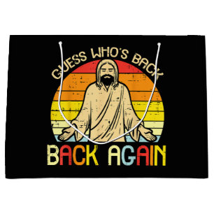 Easter Jesus Guess Whos Back Religious Christian Large Gift Bag