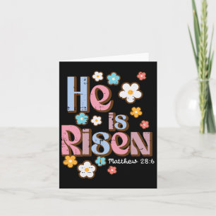Easter Jesus He Is Risen Christian Faith Girls Kid Card