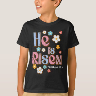Easter Jesus He Is Risen Christian Faith Girls Kid T-Shirt