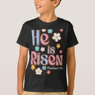Easter Jesus He Is Risen Christian Faith Girls Kid T-Shirt