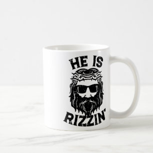 Easter Jesus He Is Rizzin Risen Fun Christian Men  Coffee Mug