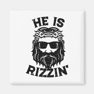 Easter Jesus He Is Rizzin Risen Fun Christian Men Magnet