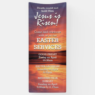 EASTER Jesus is Risen CHURCH SERVICES Customised Banner