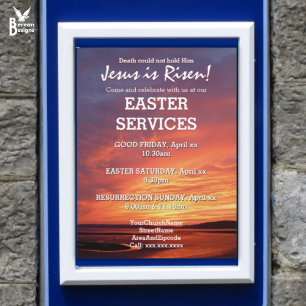EASTER Jesus is Risen CHURCH SERVICES Customized Poster