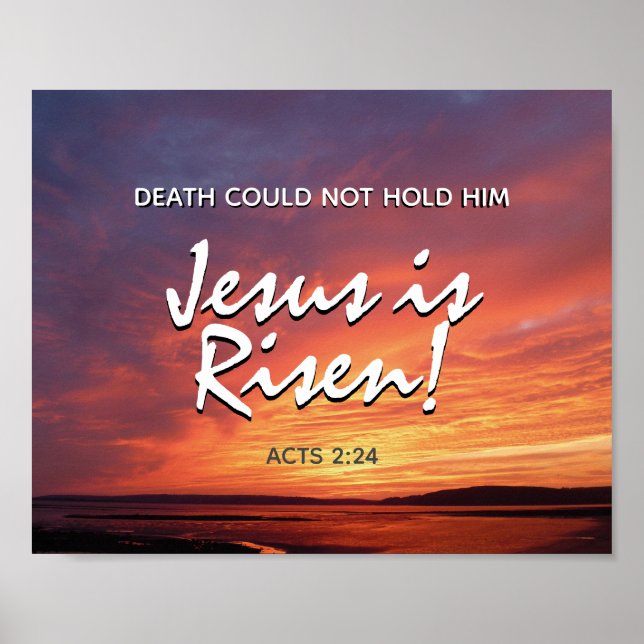 EASTER Jesus Is Risen Stylish Scenic Sunset Poster (Front)