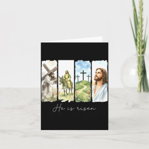 Easter Jesus Risen 4 Scenes Christian Men Women Card
