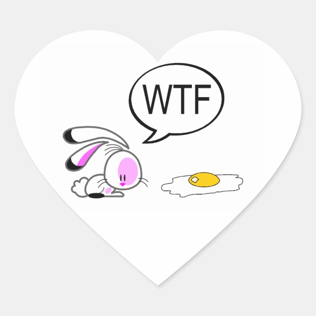 Easter Joke Bunny Heart Sticker (Front)