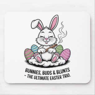 Easter Joke Humourous Bunnies Buds Blunts Trio  Mouse Mat