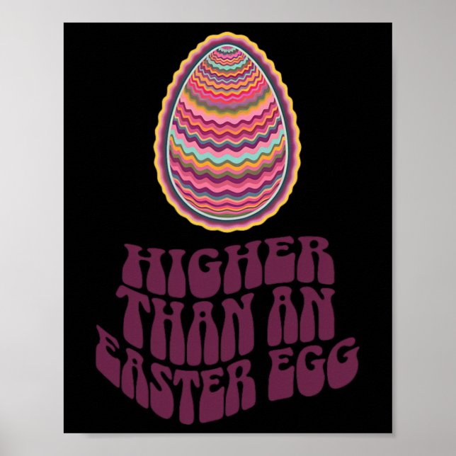Easter Joke Retro Psychedelic Egg Hunt Art Funny  Poster (Front)