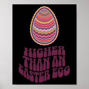 Easter Joke Retro Psychedelic Egg Hunt Art Funny Poster