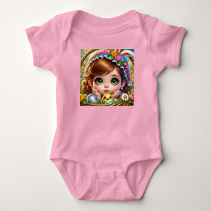 EASTER JOY ~ EASTER BABY GIRL Bunny Ears ~ Bodysuit