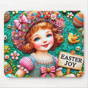 EASTER JOY VINTAGE GIRL ~ Mouse Pad