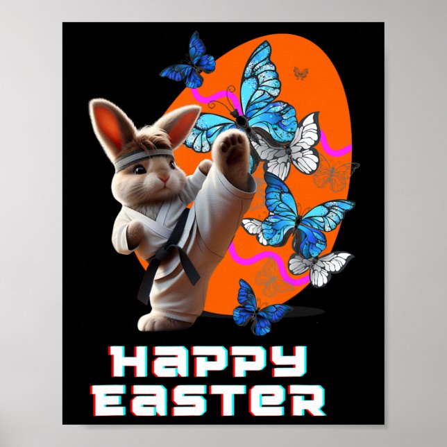 Easter Karate Bunny  Poster (Front)