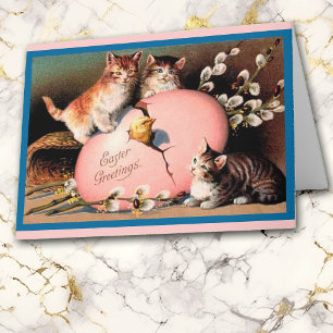Easter Kittens Vintage Art Card