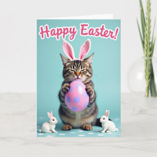 Easter Kitty And Egg Scene Card