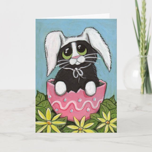 Easter Kitty Greeting Card (Front)