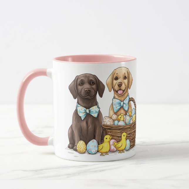 Easter Labrador Retriever Dogs Mug (Left)