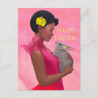 "Easter Lady with Rabbit." Postcard