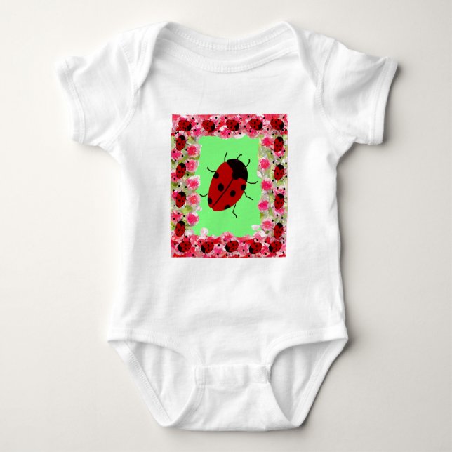 Easter Ladybug Baby Bodysuit (Front)