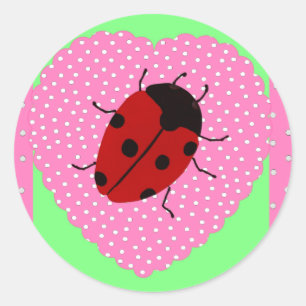 Easter Ladybug Classic Round Sticker