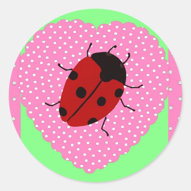 Easter Ladybug Classic Round Sticker (Front)