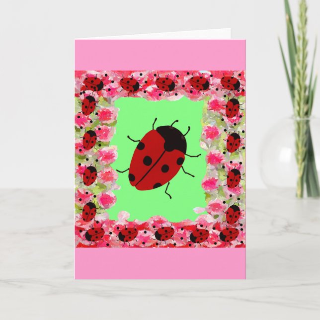 Easter Ladybug Holiday Card (Front)