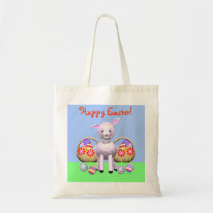 Easter Lamb and Baskets Tote Bag