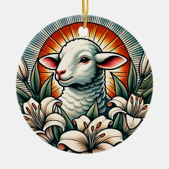 Easter Lamb                                        Ceramic Tree Decoration (Front)
