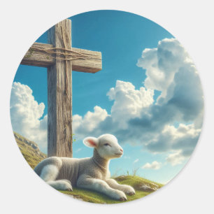 Easter Lamb Classic Round Sticker