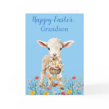 Easter Lamb & Colouring Page Folded Greeting Card 