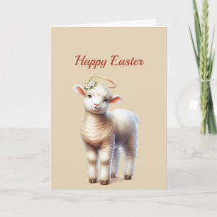 Easter Lamb Illustration Holiday Card