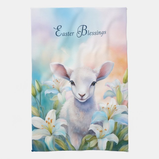Easter Lamb Kitchen Towel (Vertical)