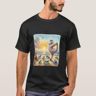 Easter Lamb Leading Yoga Session On Beach At Sunri T-Shirt