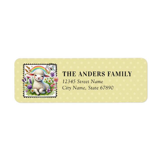 Easter Lamb Return Address Labels (Front)
