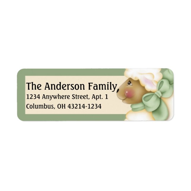 Easter Lamb Sheep Green address labels (Front)