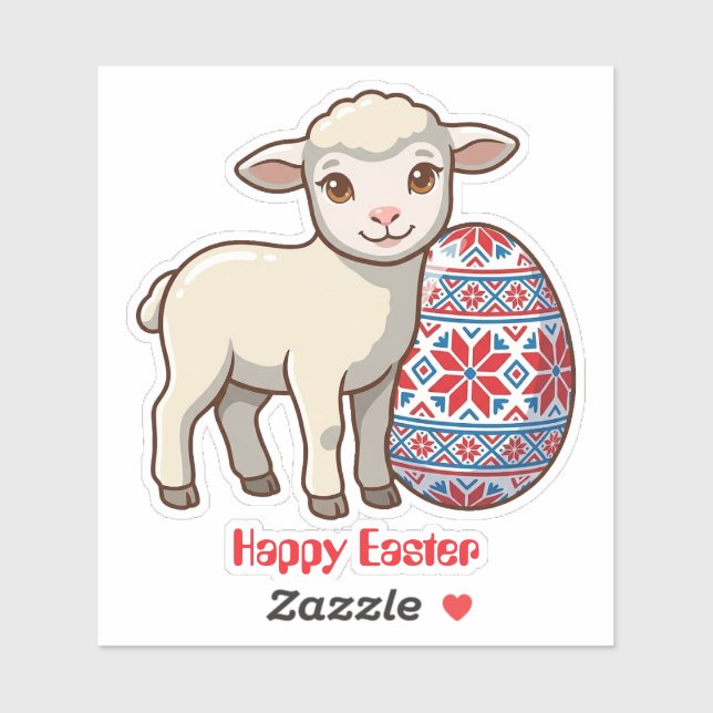 Easter Lamb Vinyl Sticker | Personalized Name (Sheet)