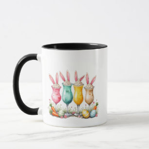 Easter Latte Glasses of Latte with Bunny Ears Mug
