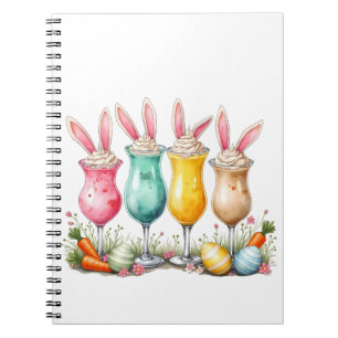 Easter Latte Glasses of Latte with Bunny Ears Notebook