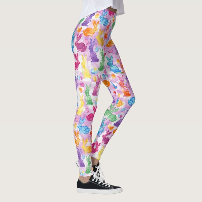 EASTER Leggings Bunny Egg Yoga Pants Women's Girls (Right)