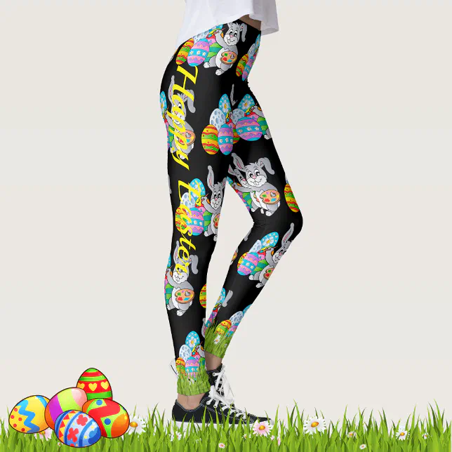EASTER Leggings Bunny Egg Yoga Pants Women's Girls Zazzle