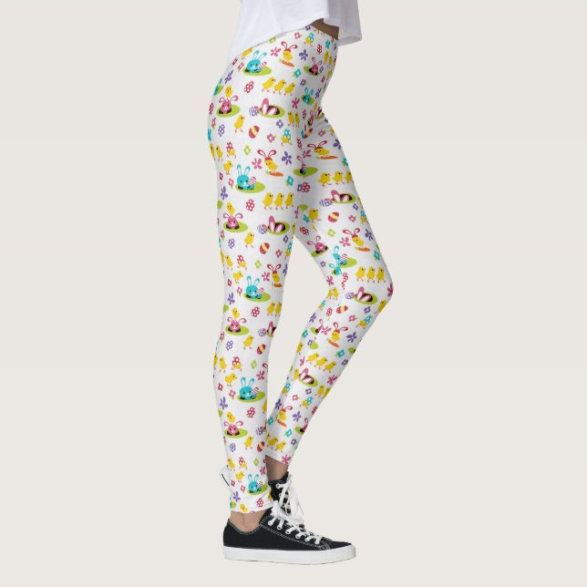 EASTER Leggings Bunny Egg Yoga Pants Women's Girls (Right)