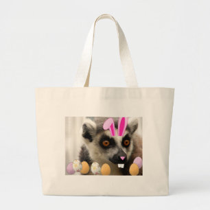Easter Lemur Large Tote Bag