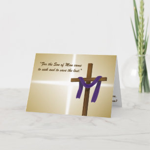 Easter Lent Cross Purple Drape Resurrection Day Card