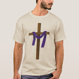 Easter Lent Cross Purple Drape Resurrection Day T-Shirt