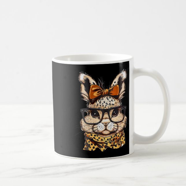 Easter Leopard Print Gles Rabbit Print  Coffee Mug (Right)