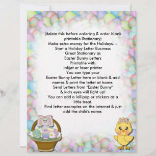 Easter Letterhead From Easter Bunny Letter Biz