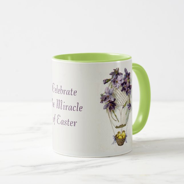 Easter Lilies Balloon Vintage Coffee Mug (Front Right)