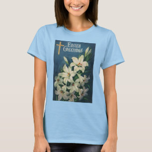 Easter Lilies Flowers, Vintage Religious Easter T-Shirt